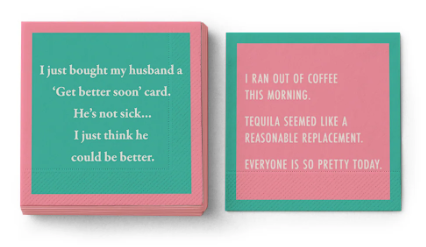 Drinks on Me Napkins by Sophistiplate