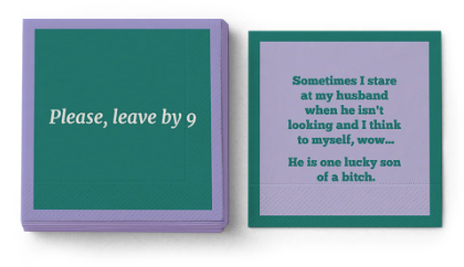 Drinks on Me Napkins by Sophistiplate