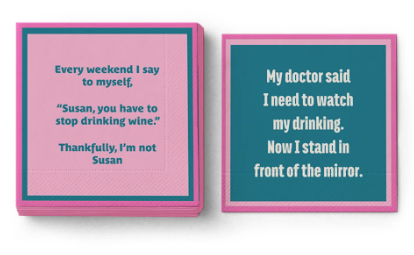 Drinks on Me Napkins by Sophistiplate