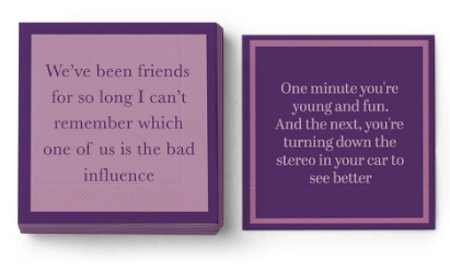 Drinks on Me Napkins by Sophistiplate