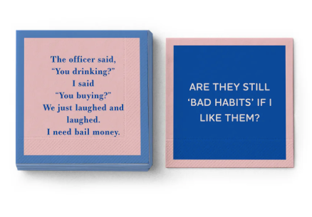 Drinks on Me Napkins by Sophistiplate