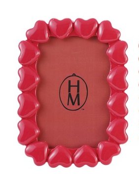 Resin Photo Frame w/ 3D Hearts