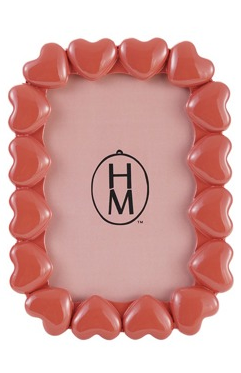 Resin Photo Frame w/ 3D Hearts