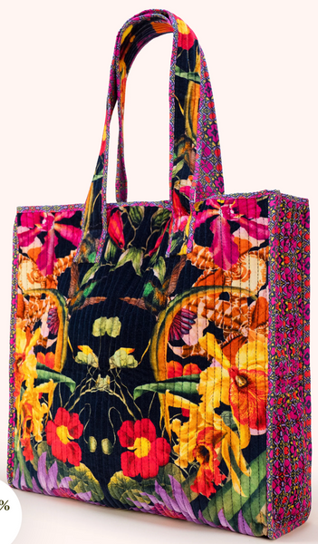 Floral Quilted Velvet Totes