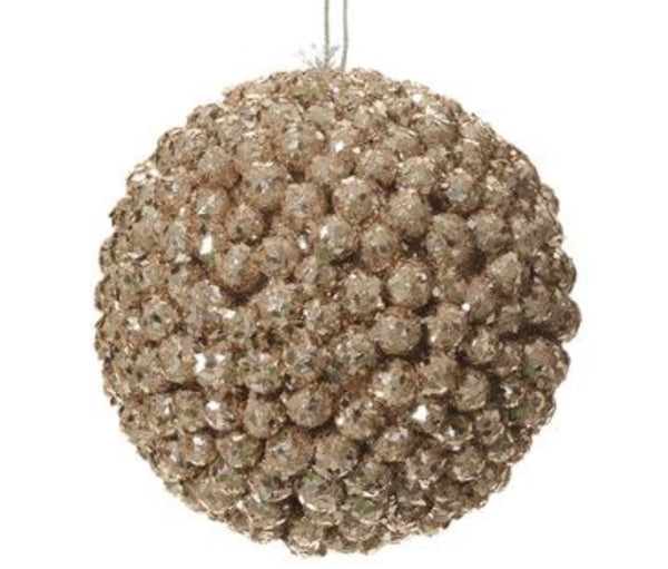 Gold Glitter Berry Ball Ornament