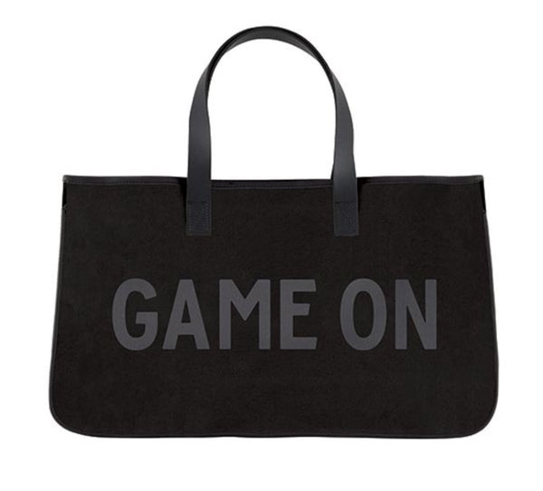 Black Canvas Totes - Black Text