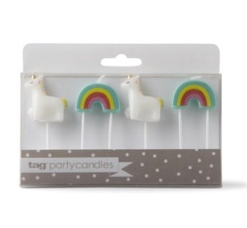 Unicorn & Rainbow Party Candles