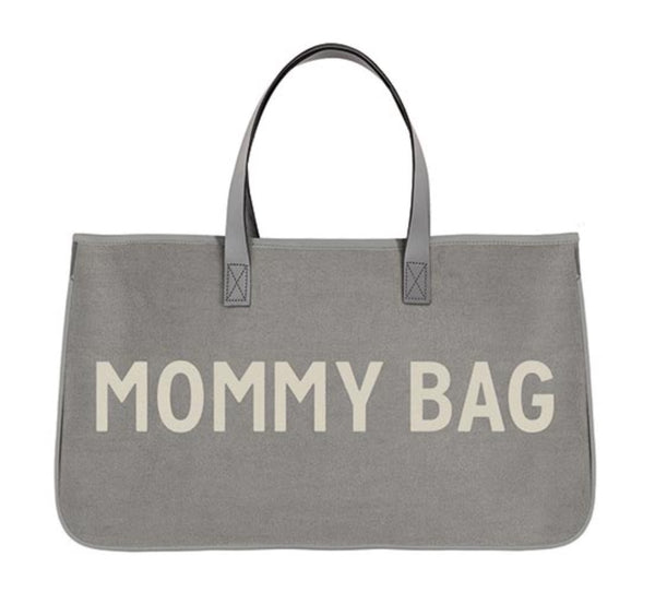 Mommy Bag Gray Canvas Tote