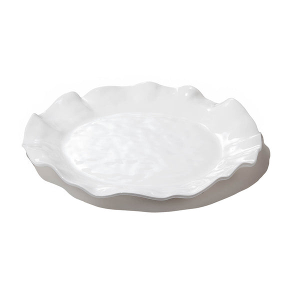 MELAMINE HAVANA WHITE ROUND PLATTER
