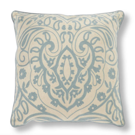 Gray & White Leaf Pattern Pillow