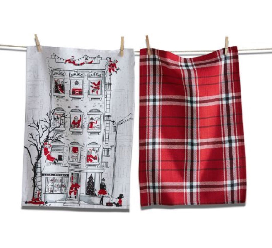 Santa Cityscape Dishtowel Set