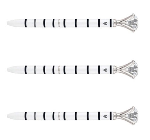 Black Striped Gem Pens
