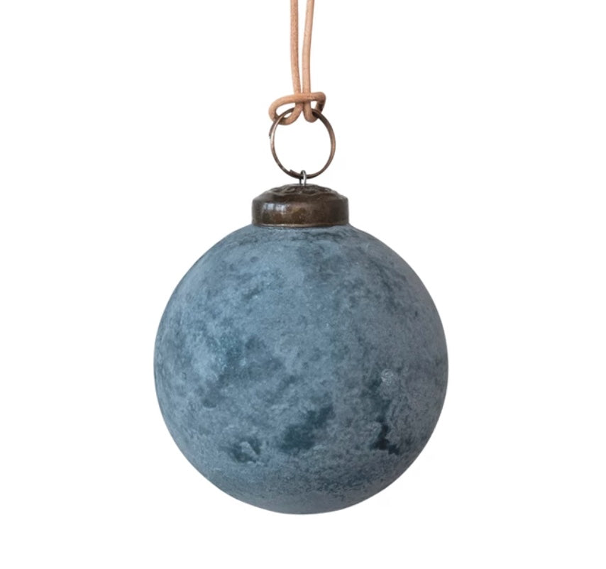 Matte Blue Glass Ball Ornaments