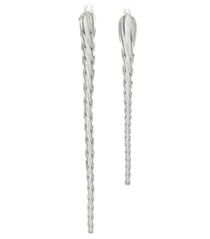 Clear Glitter Glass Icicle Ornaments