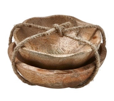 Salt & Pepper Carved Bowl Set