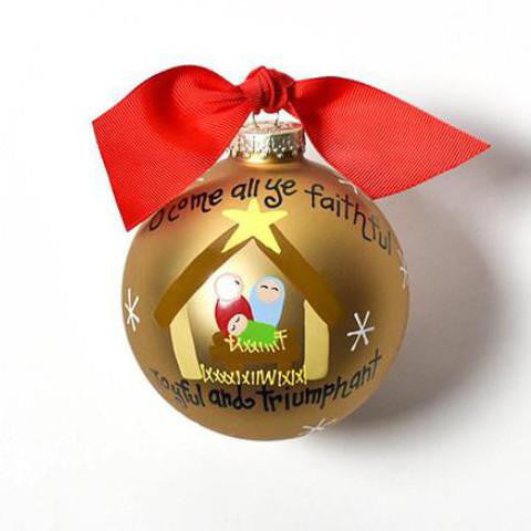 O Come All Ye Faithful Glass Ornament