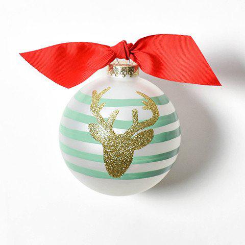 Glitter Deer Glass Ornament