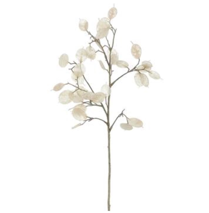 White Metallic Silver Dollar Eucalyptus Spray
