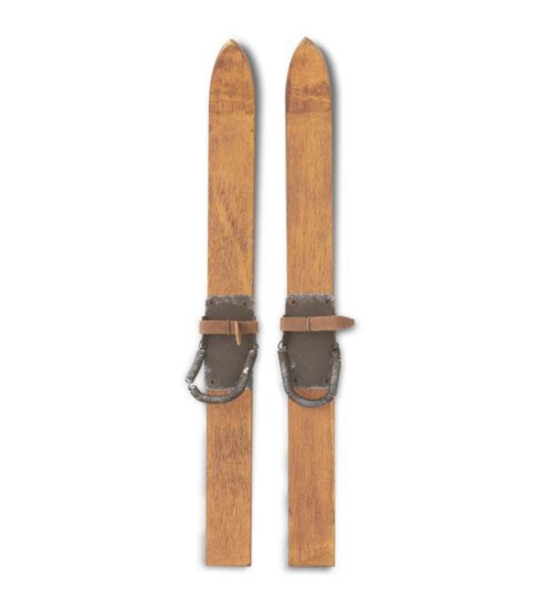 Mini Wooden Skis Wall Decor