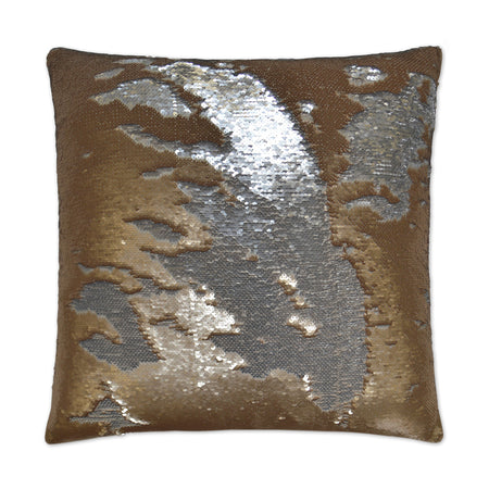 Light Blue & Beige Damask Embroidered Pillow