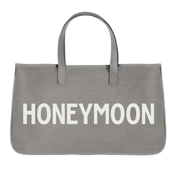 Gray Canvas Totes - White Text