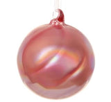Mauve Swirl Glass Ball Ornaments