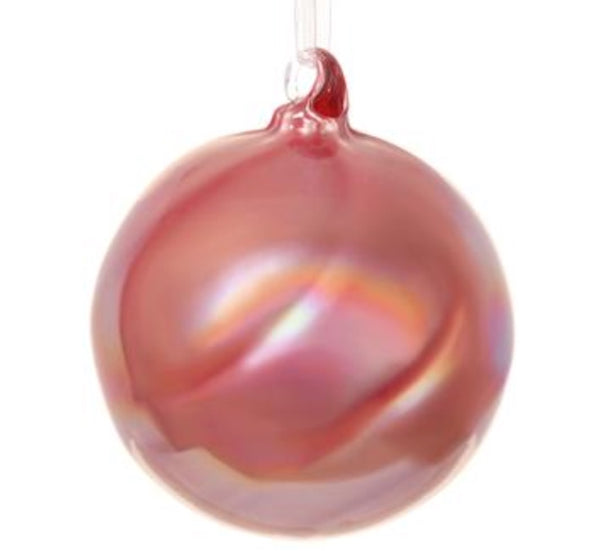 Mauve Swirl Glass Ball Ornaments