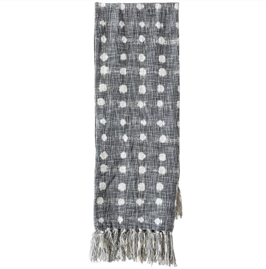 Gray Polka Dot Throw