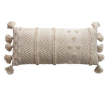 Ivory Textured Lumbar Pillow