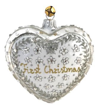 Cross My Heart (White) Ornament by JingleNog