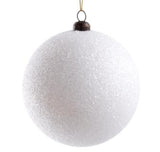 White Glittered Plastic Ball Ornaments