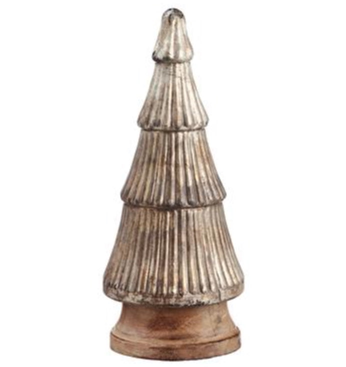 Antique Silver Textured Table Top Tree