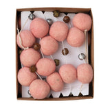 Pink Wool Poms & Bells Garland