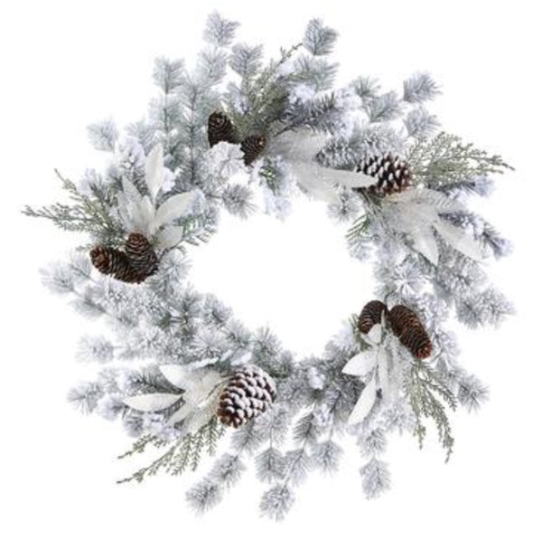Snowed Pine Wreath - 24"