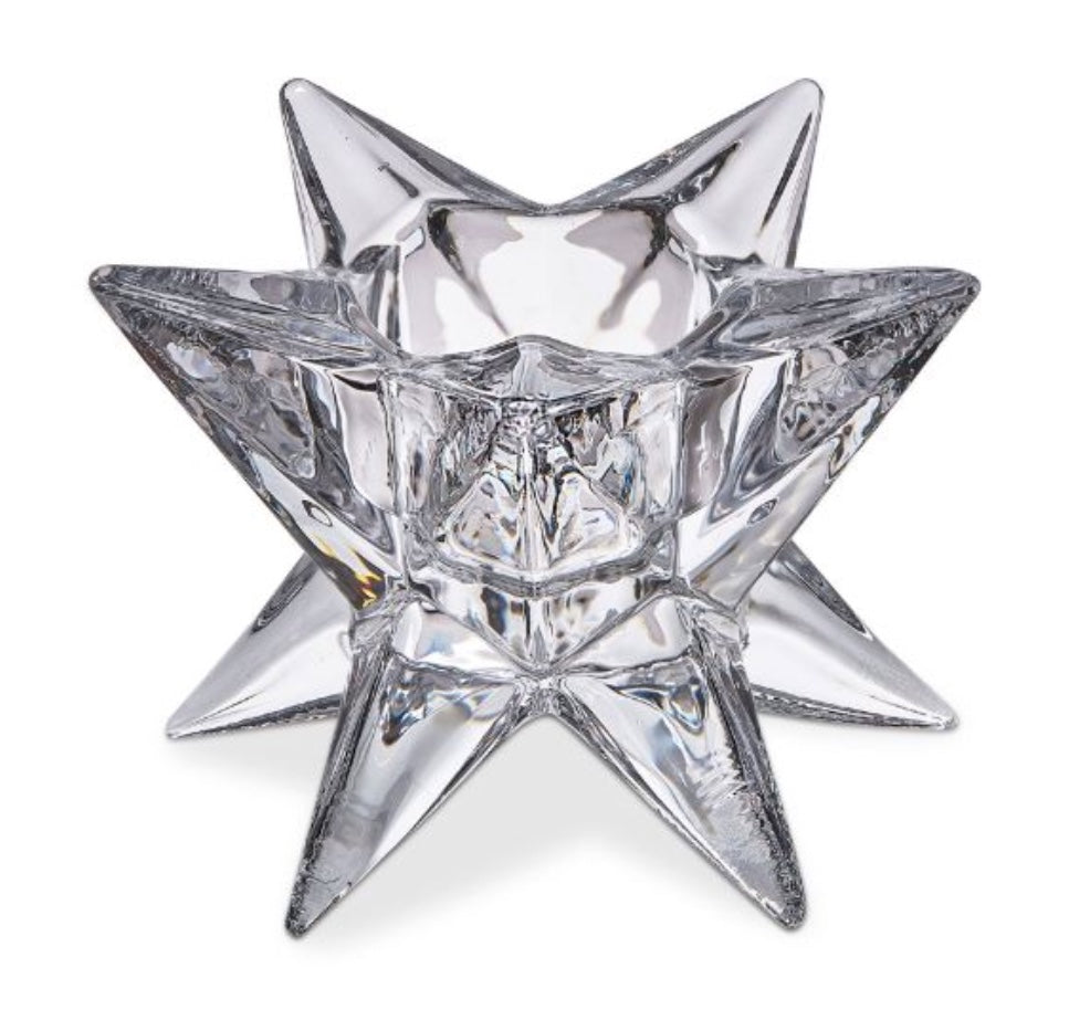 Ara Glass Star Tealight & Taper Holder