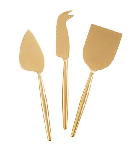 Modern Matte Gold Cheese Serving Set