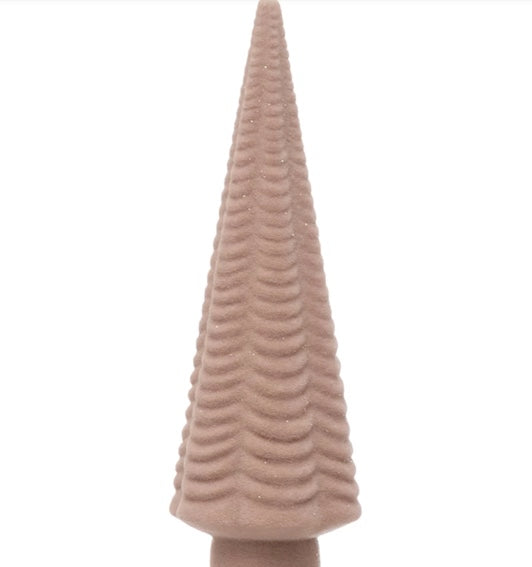 Pale Pink Flocked Resin Trees