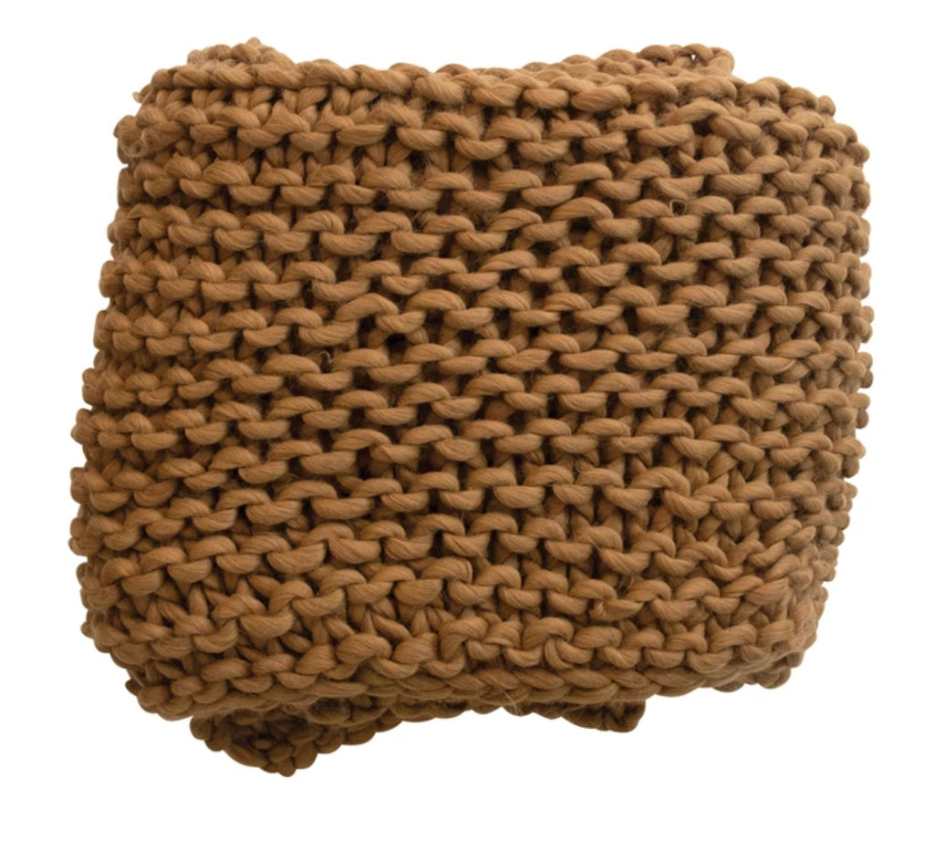 Caramel Chunky Knit Throw
