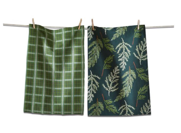 Green Juniper Sprig Dishtowel Set