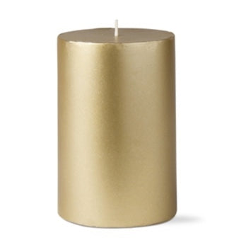 Metallic Gold Pillar Candles by Tag