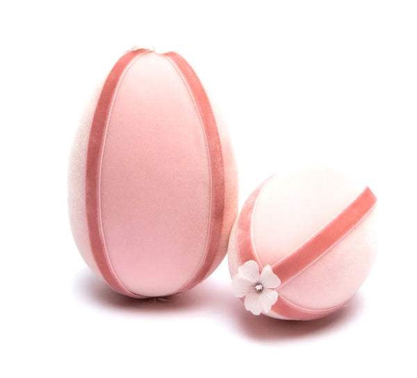 Medium Velvet Eggs with Ribbon by Hot Skwash - Blush