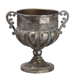 Antique Gray Metal Urn