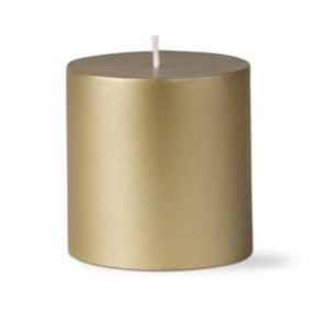 Metallic Gold Pillar Candles by Tag