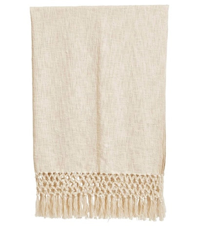 Cream Cotton Slub Throw