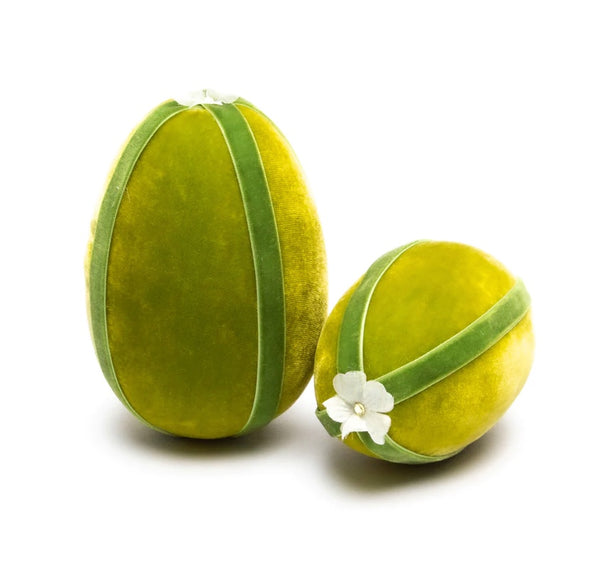 Medium Velvet Eggs with Ribbon by Hot Skwash - Chartruese