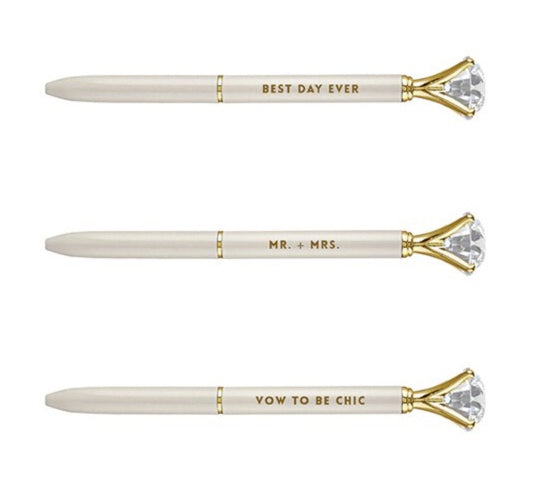 Ivory Wedding Gem Pens