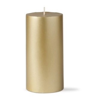 Metallic Gold Pillar Candles by Tag