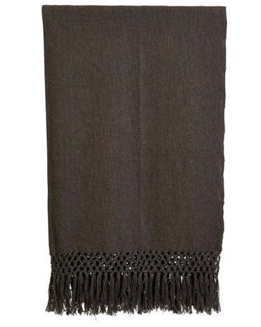 Charcoal Gray Cotton Slub Throw