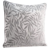 Gray & White Leaf Pattern Pillow