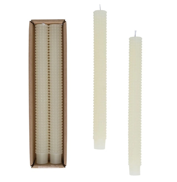Unscented Hobnail Taper Candles
